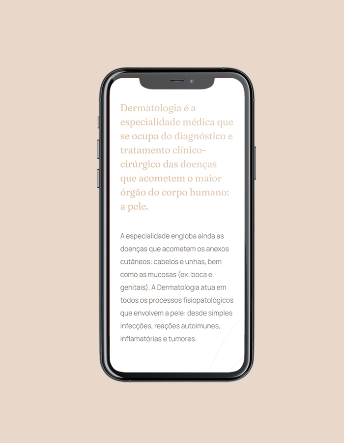 Mobile version of the Dermatology page. Mobile version of the Dermatology page.